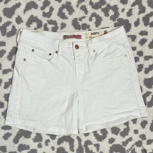 Levi's 515 White Jean Shorts Stretch Mid Thigh A Line Classic Denim